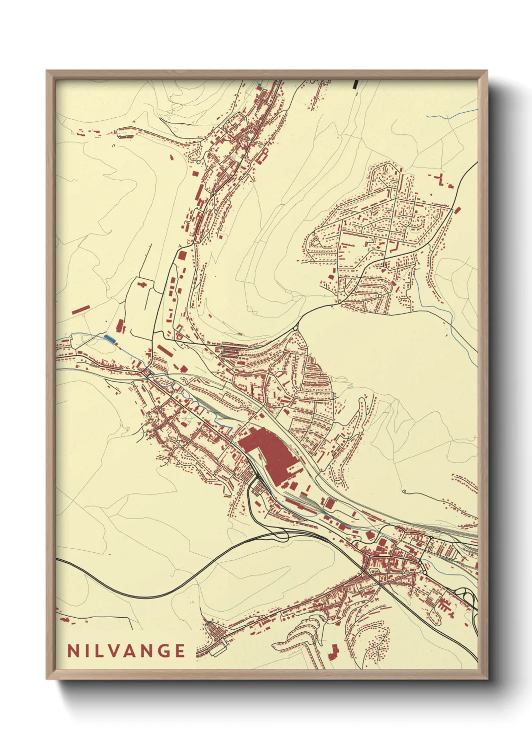 Une affiche de carte sur Nilvange