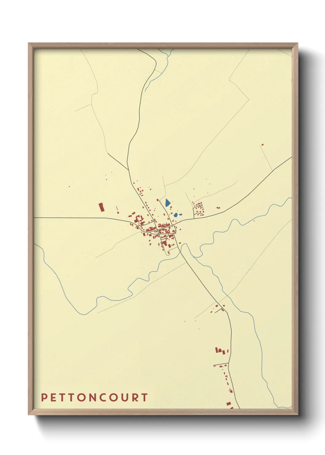 Une affiche de carte sur Pettoncourt