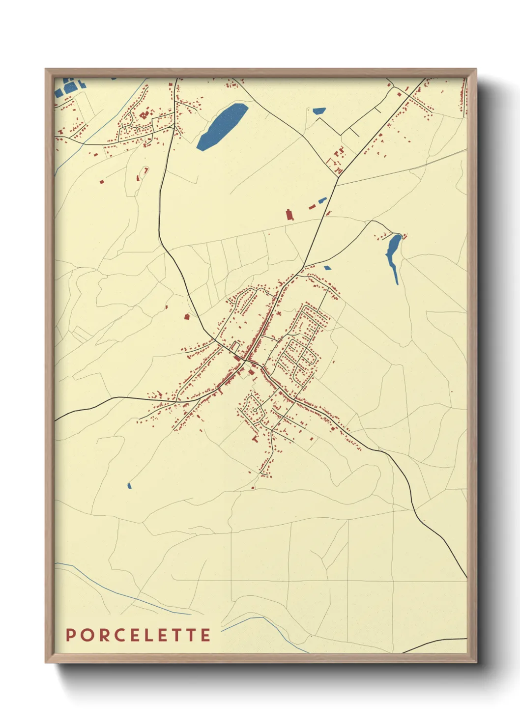 Une affiche de carte sur Porcelette