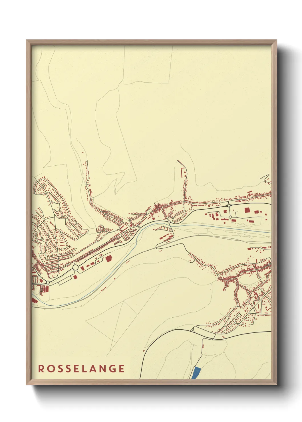 Une affiche de carte sur Rosselange