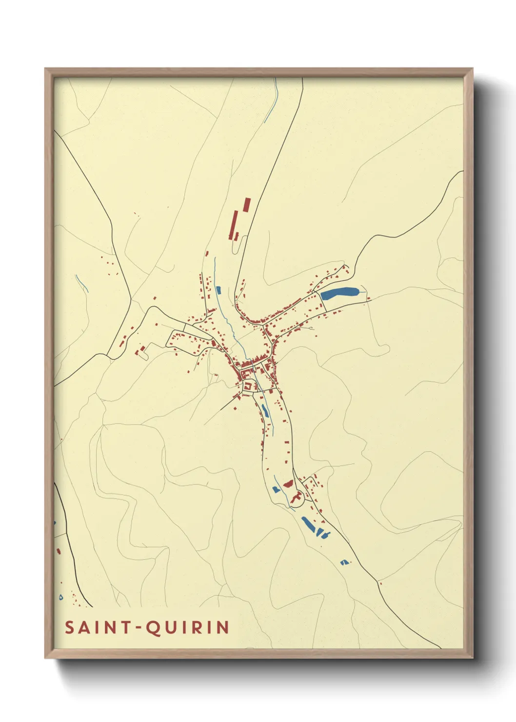 Une affiche de carte sur Saint-Quirin