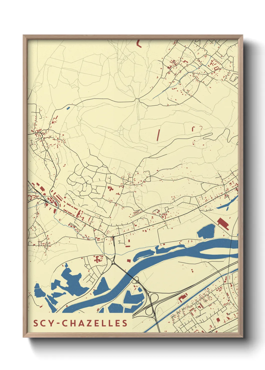 Une affiche de carte sur Scy-Chazelles