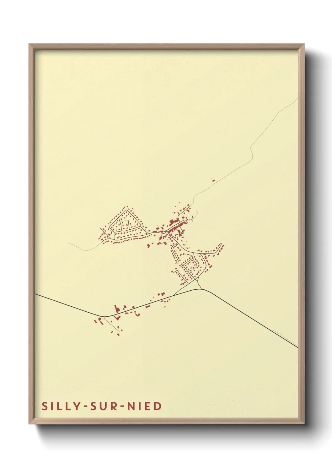 Une affiche de carte sur Silly-sur-Nied