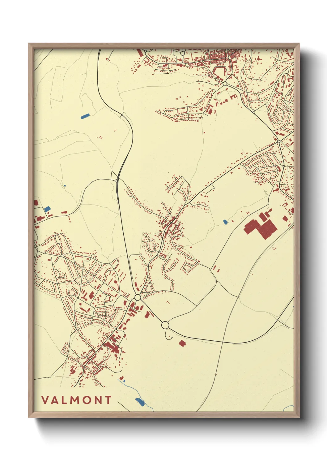 Une affiche de carte sur Valmont