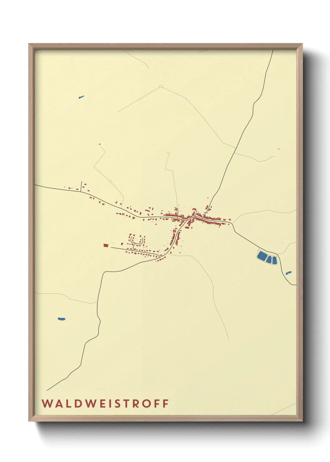 Une affiche de carte sur Waldweistroff