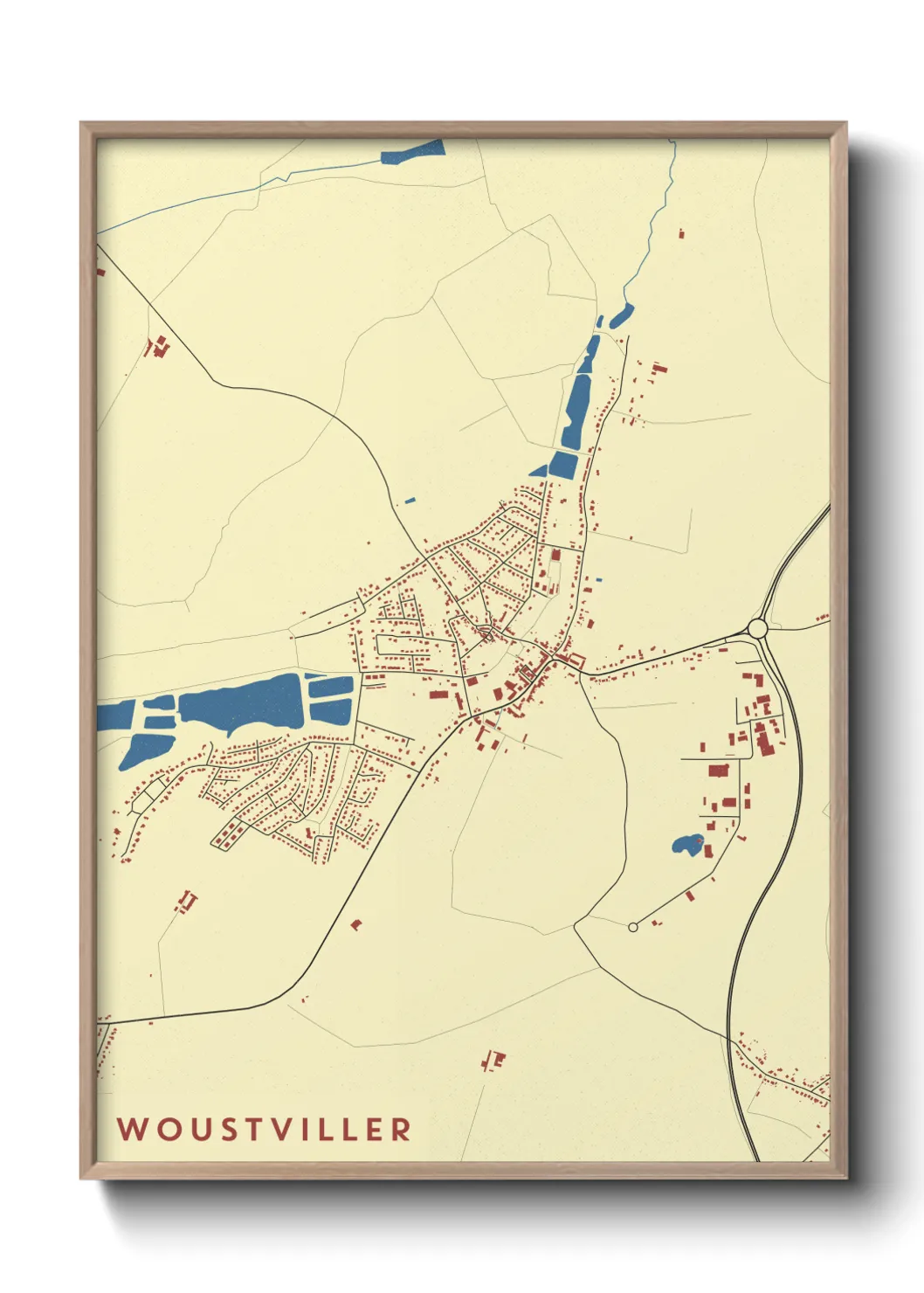 Une affiche de carte sur Woustviller