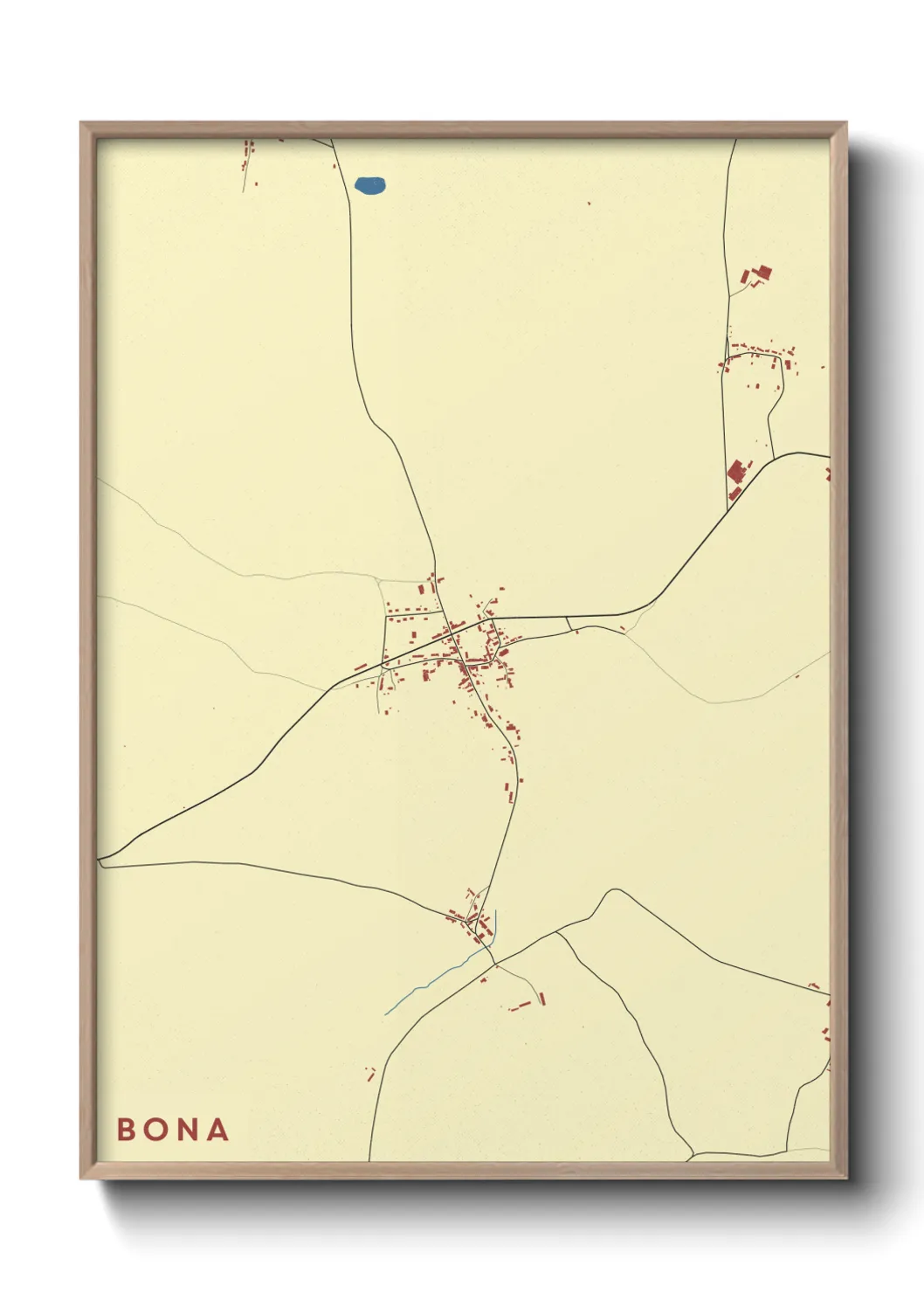 Une affiche de carte sur Bona