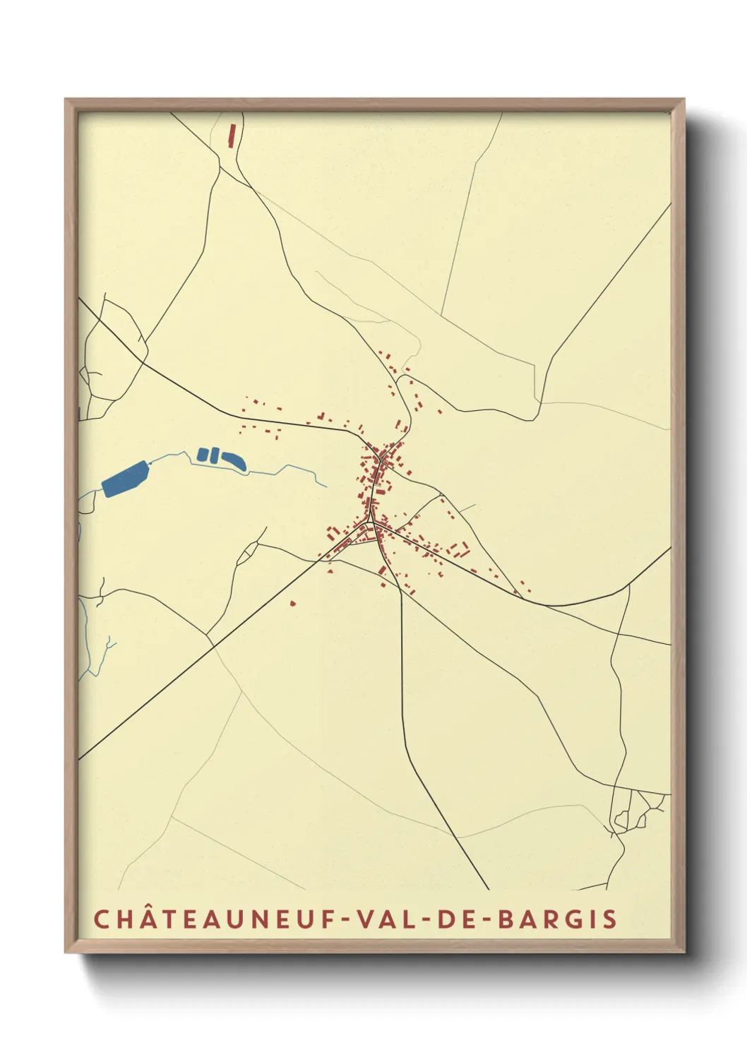 Une affiche de carte sur Châteauneuf-Val-de-Bargis