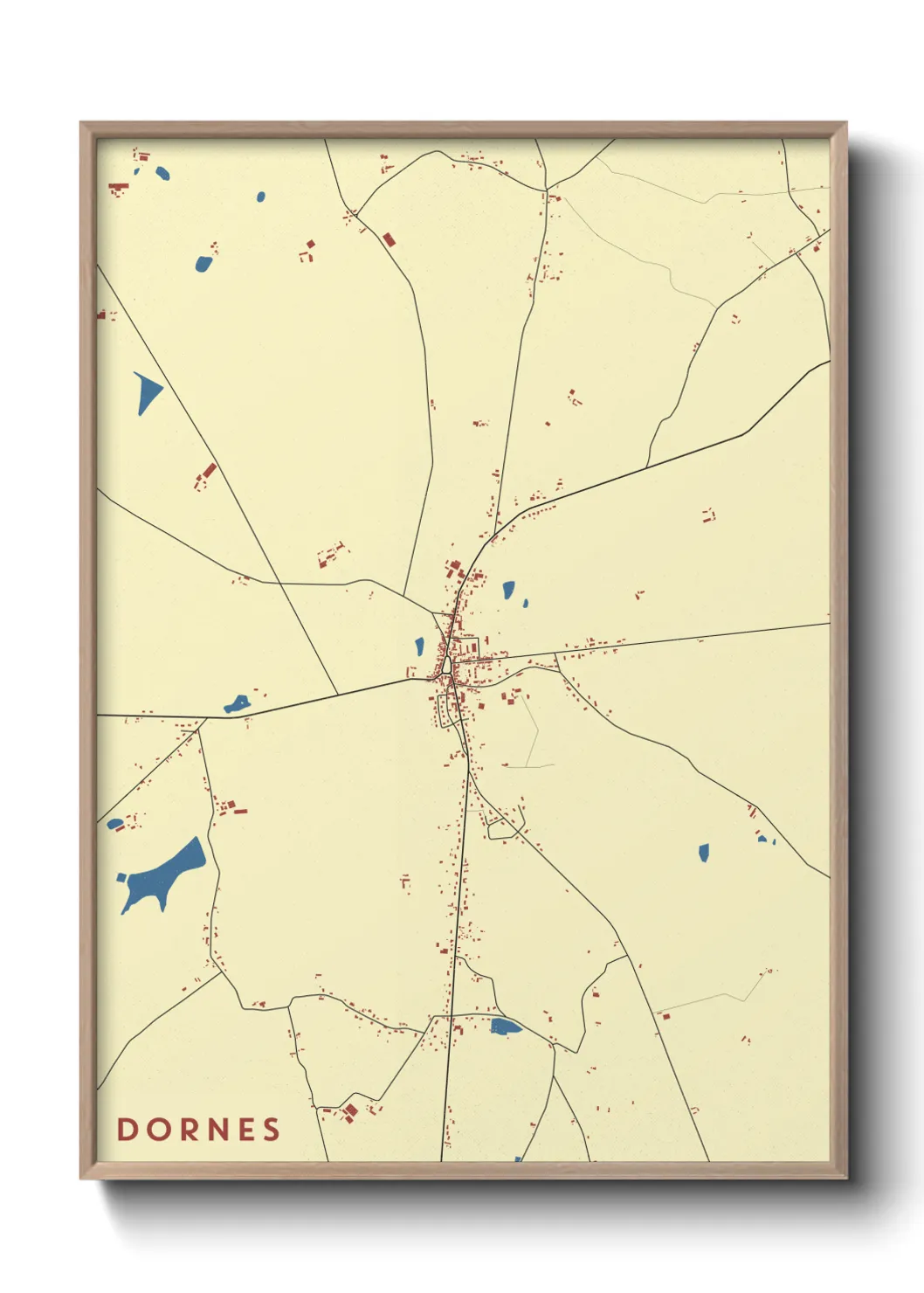 Une affiche de carte sur Dornes