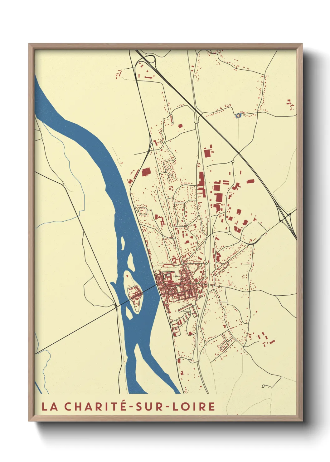 Une affiche de carte sur La Charité-sur-Loire