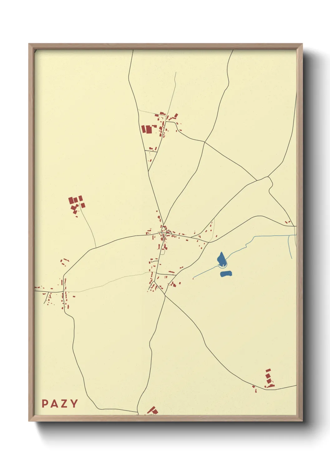 Une affiche de carte sur Pazy