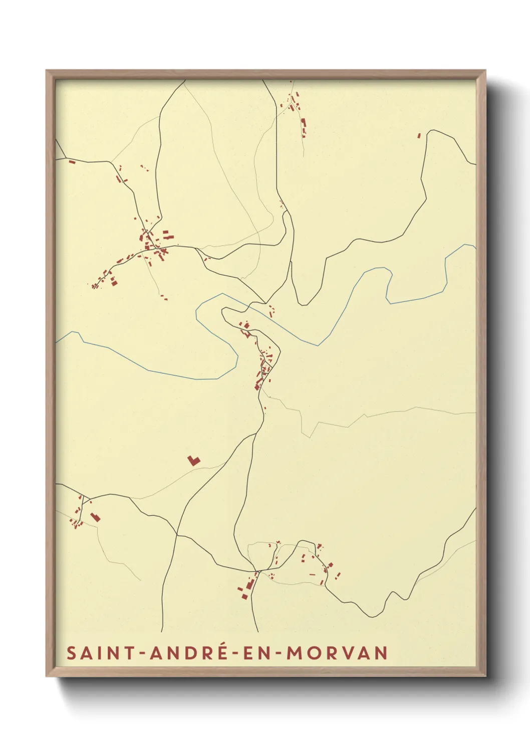 Une affiche de carte sur Saint-André-en-Morvan