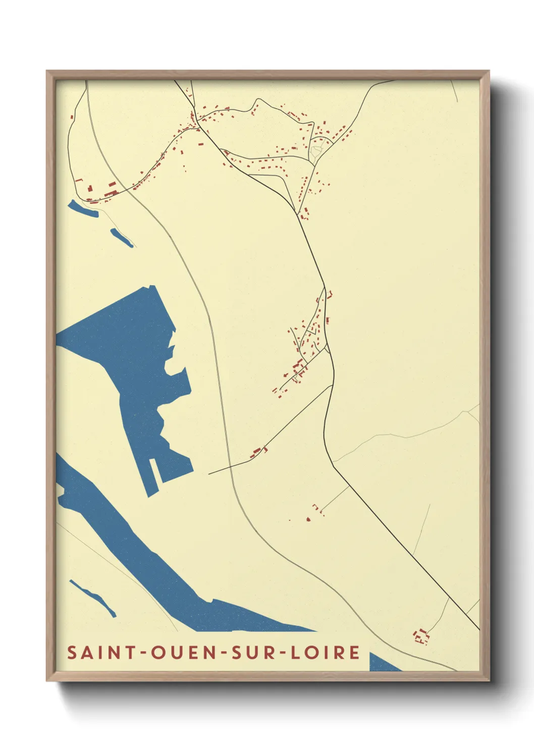 Une affiche de carte sur Saint-Ouen-sur-Loire