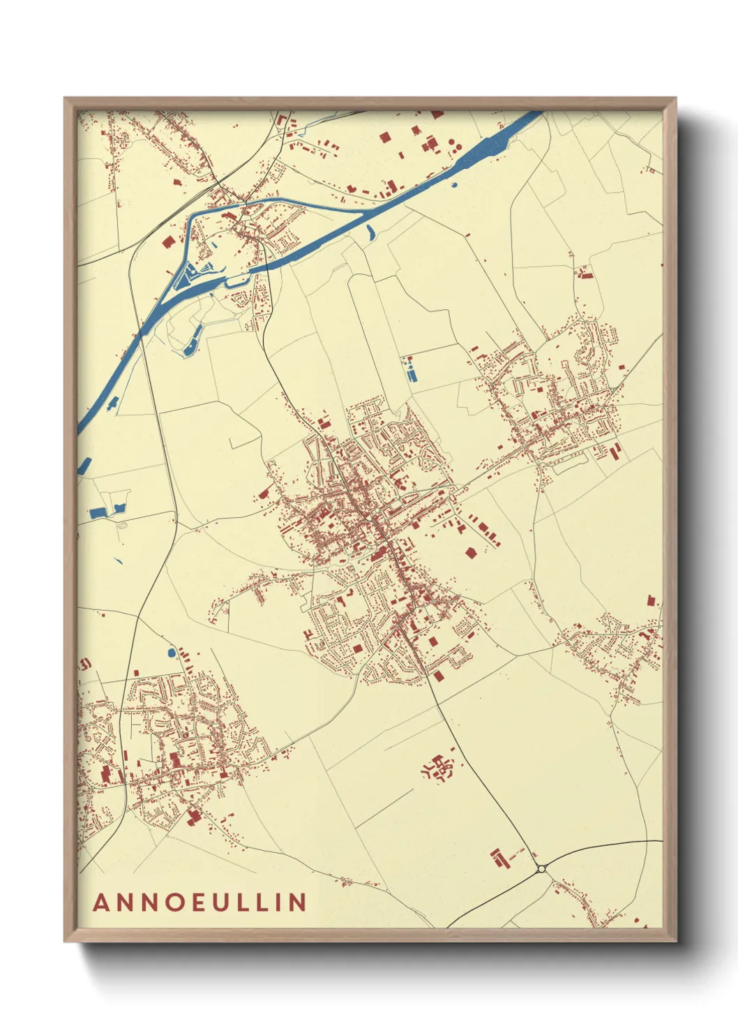 Une affiche de carte sur Annoeullin