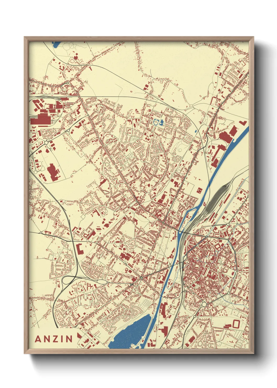 Une affiche de carte sur Anzin