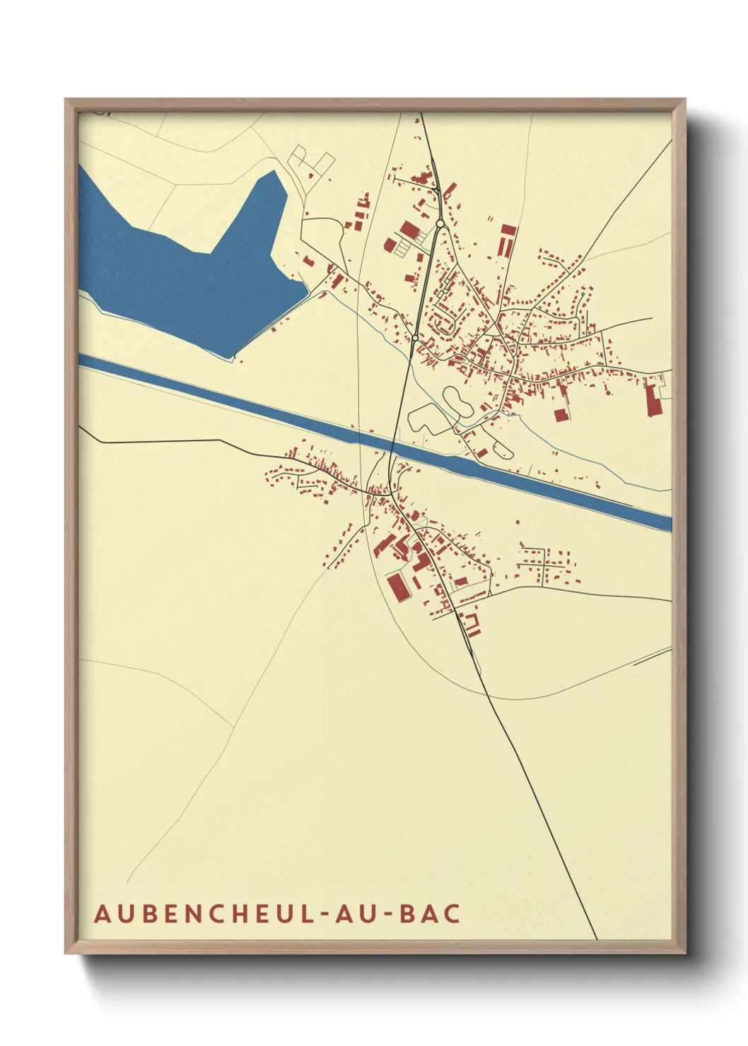 Une affiche de carte sur Aubencheul-au-Bac