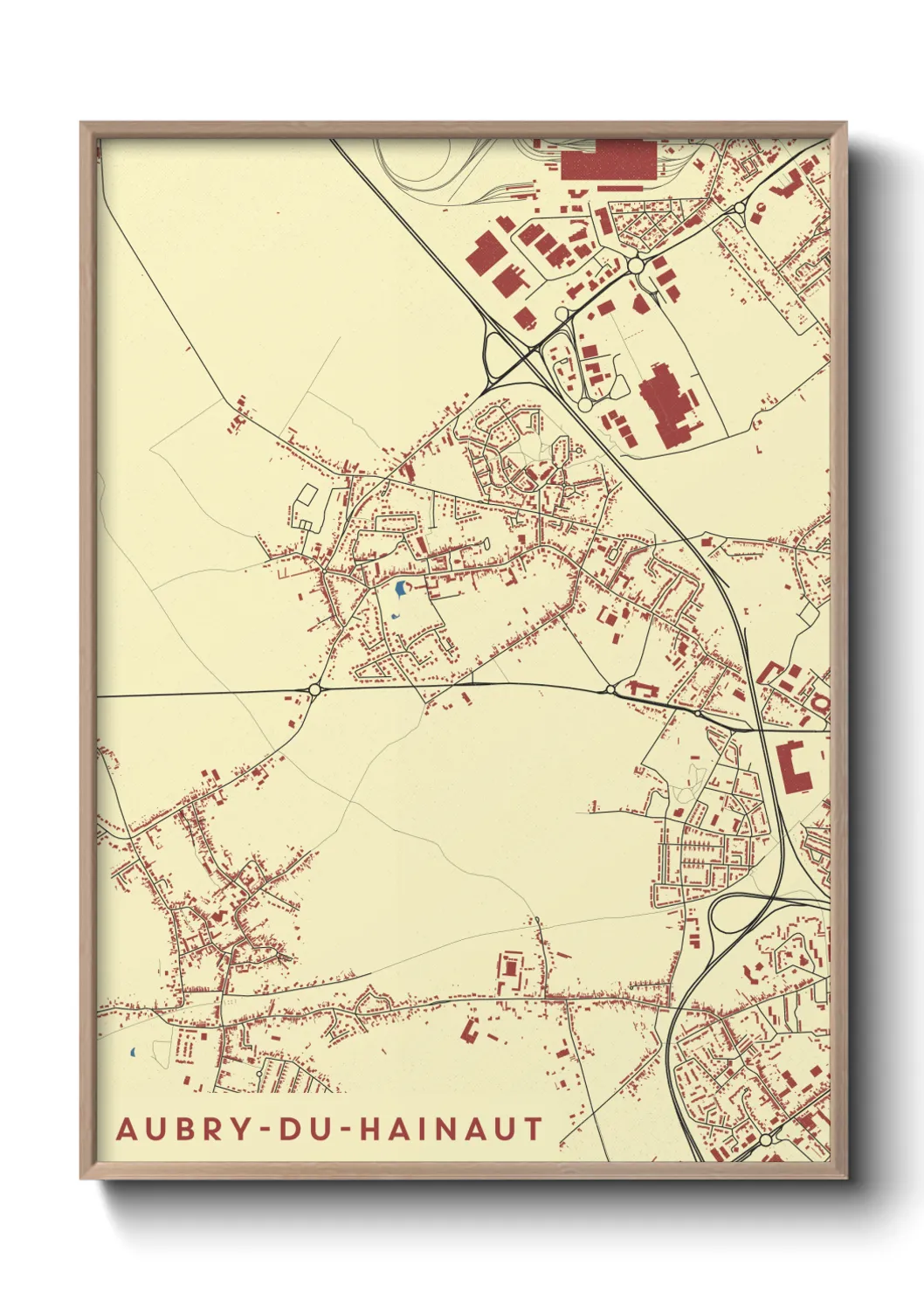 Un poster carteAubry-du-Hainaut