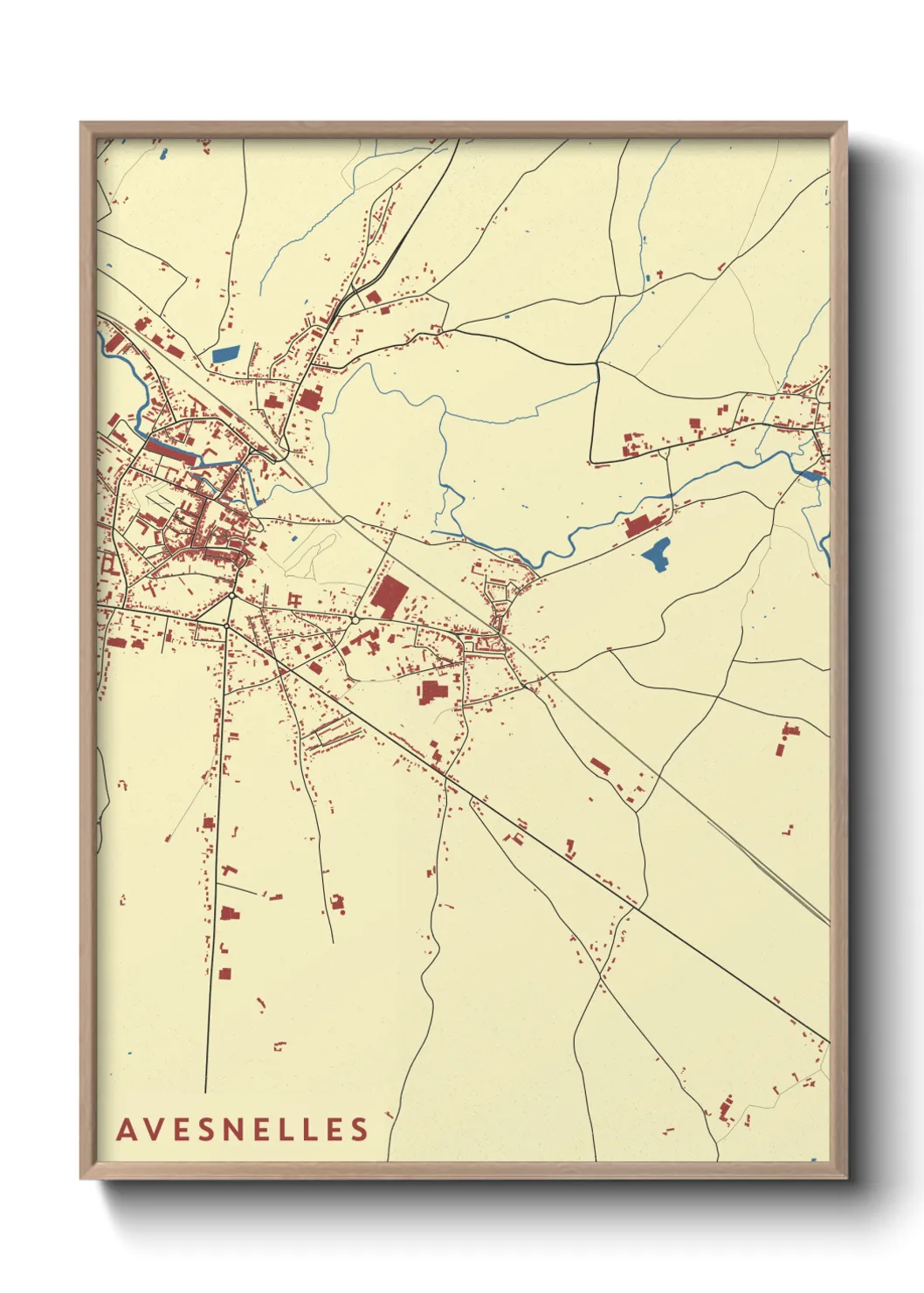Une affiche de carte sur Avesnelles