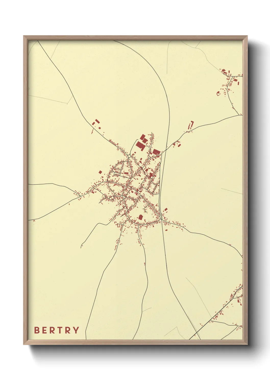 Une affiche de carte sur Bertry