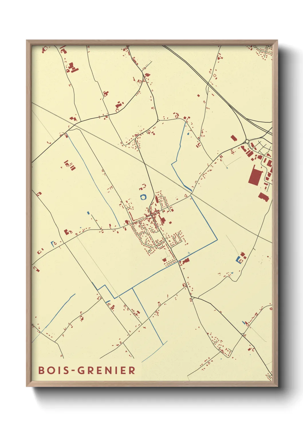 Une affiche de carte sur Bois-Grenier