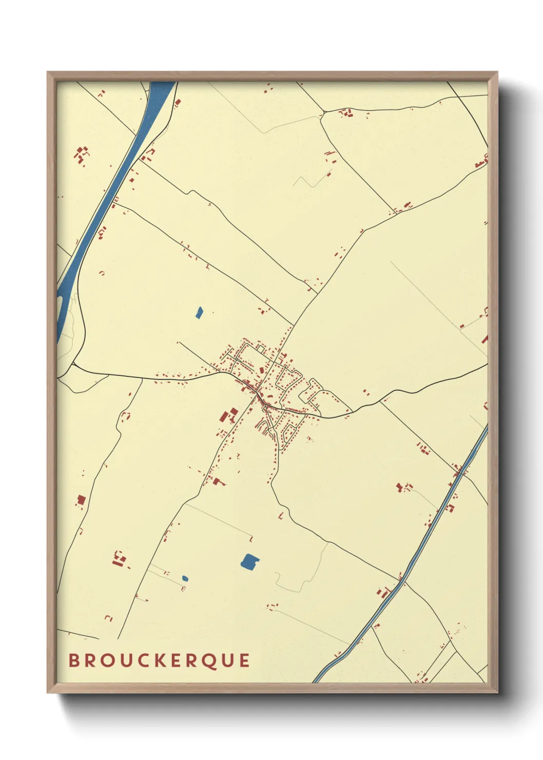 Une affiche de carte sur Brouckerque