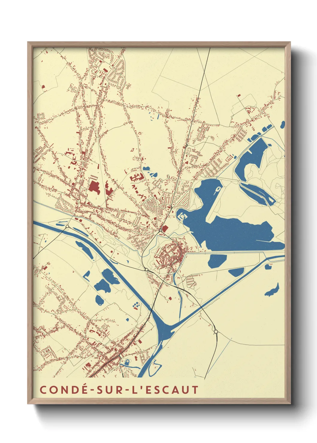 Une affiche de carte sur Condé-sur-l'Escaut