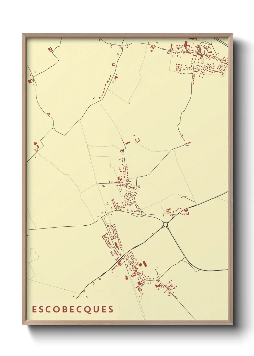 Une affiche de carte sur Escobecques