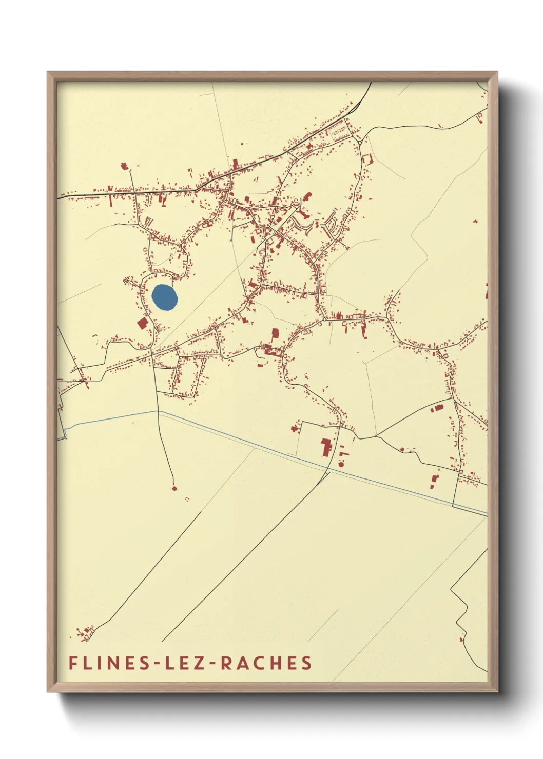 Une affiche de carte sur Flines-lez-Raches