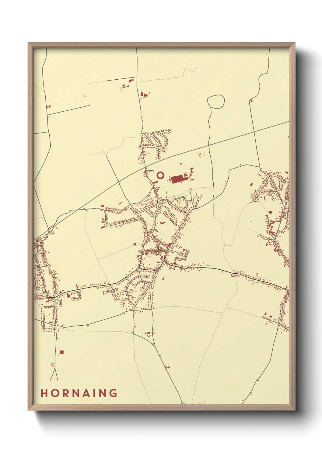 Une affiche de carte sur Hornaing