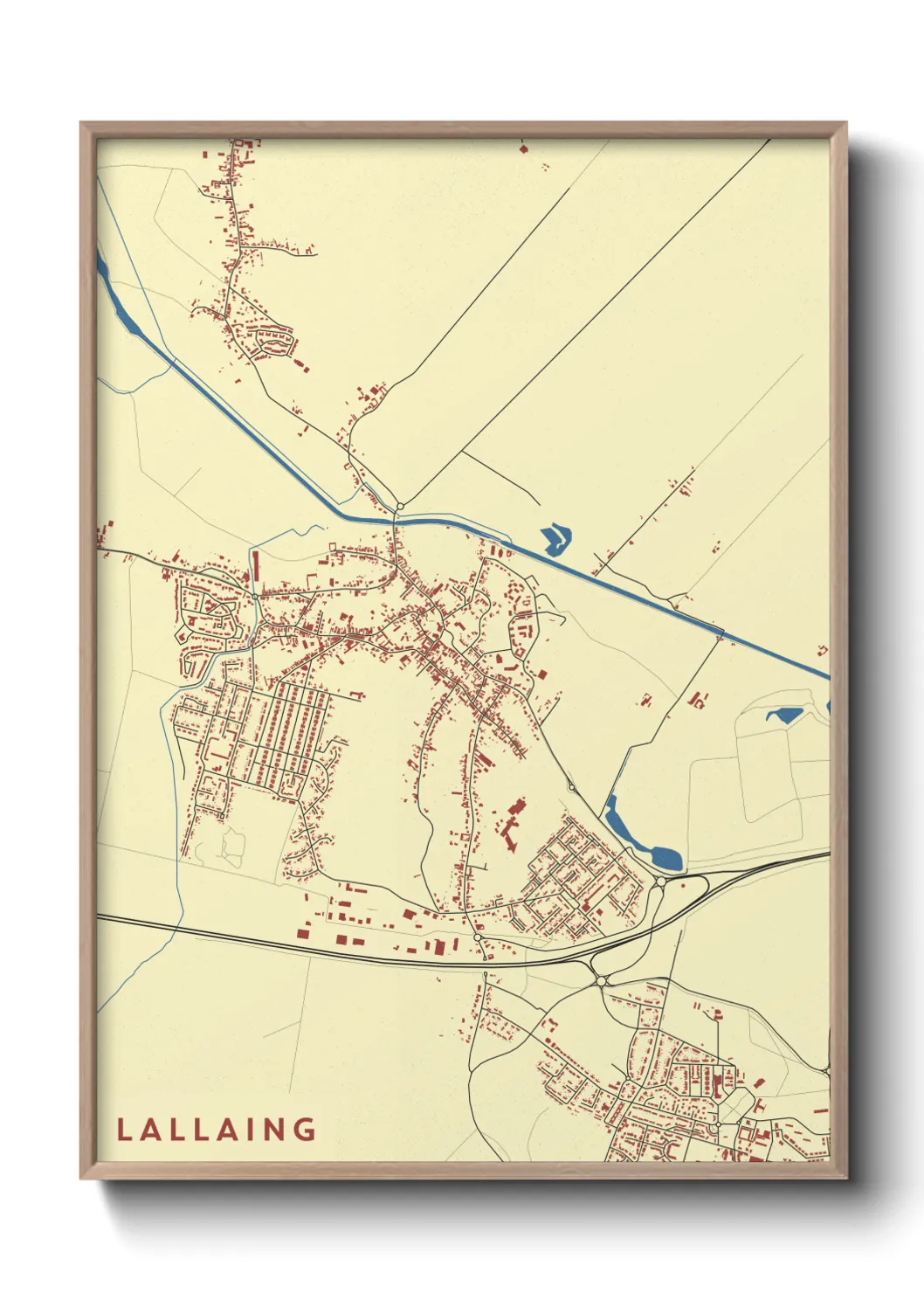 Une affiche de carte sur Lallaing