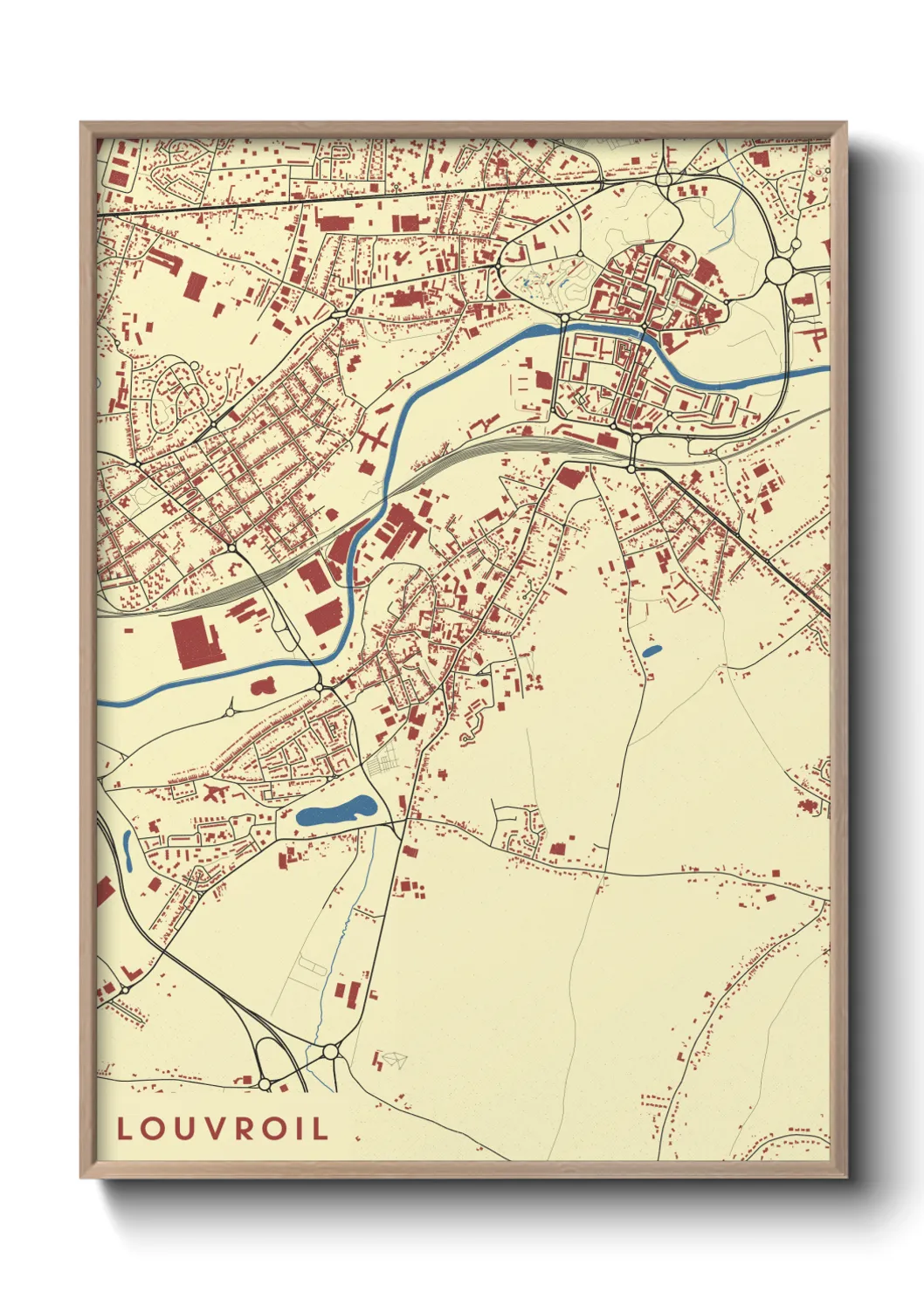 Une affiche de carte sur Louvroil