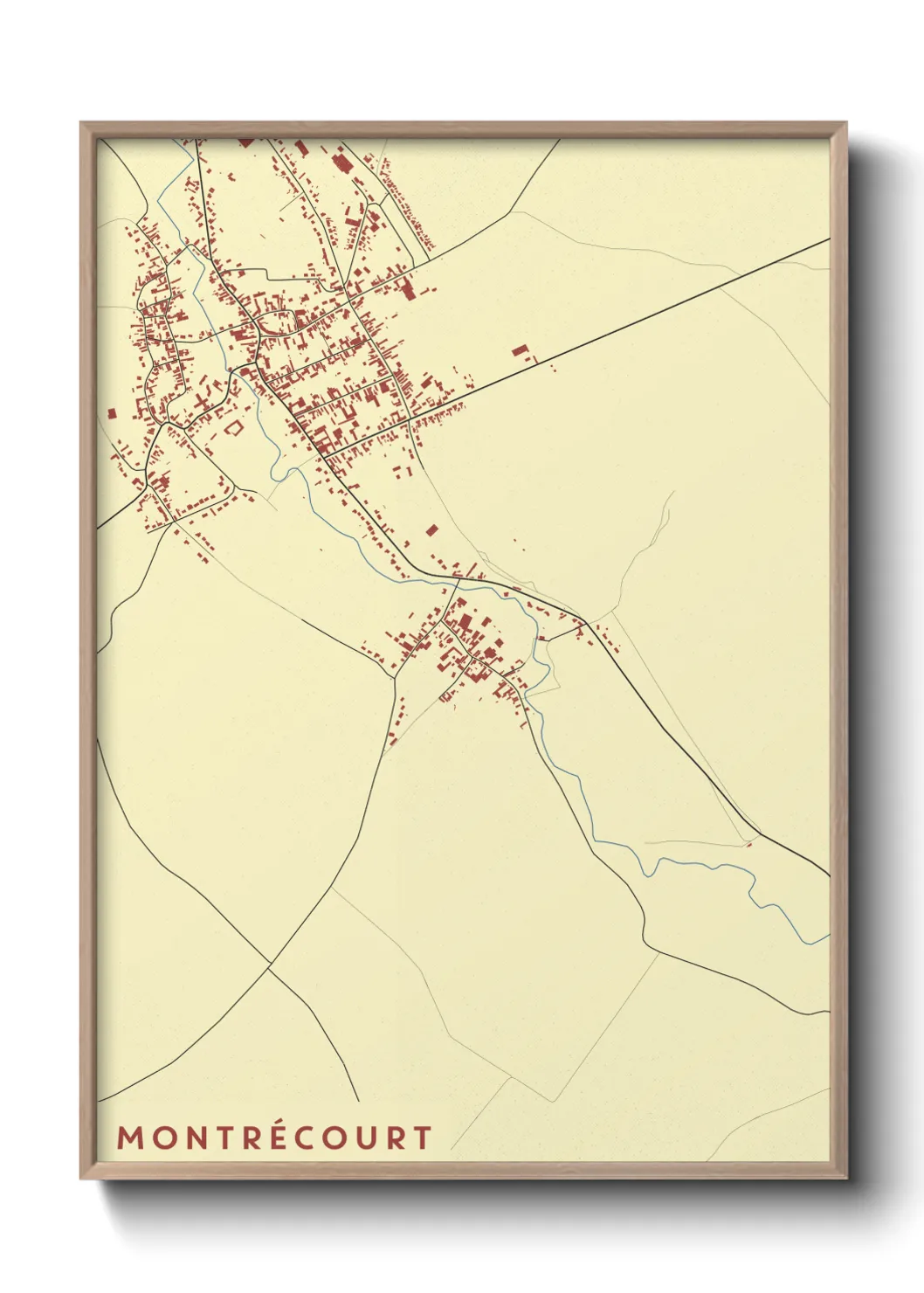 Une affiche de carte sur Montrécourt