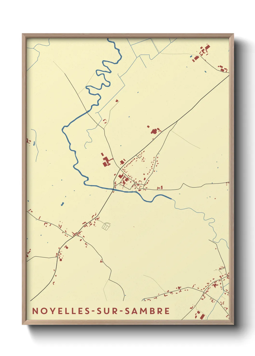 Une affiche de carte sur Noyelles-sur-Sambre