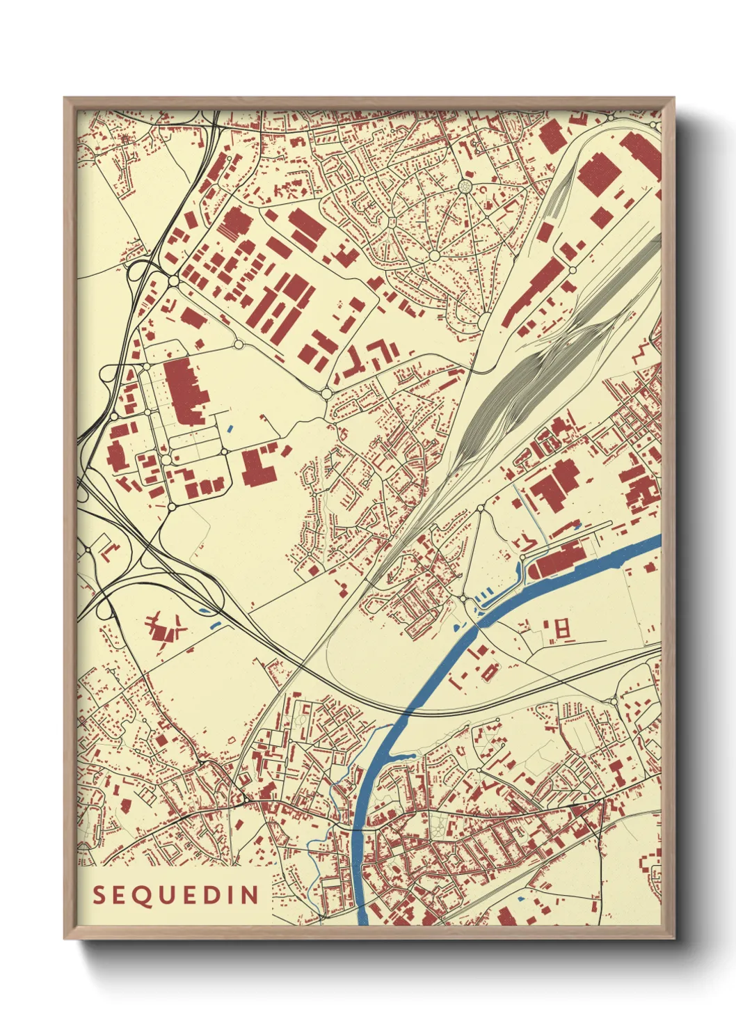 Une affiche de carte sur Sequedin