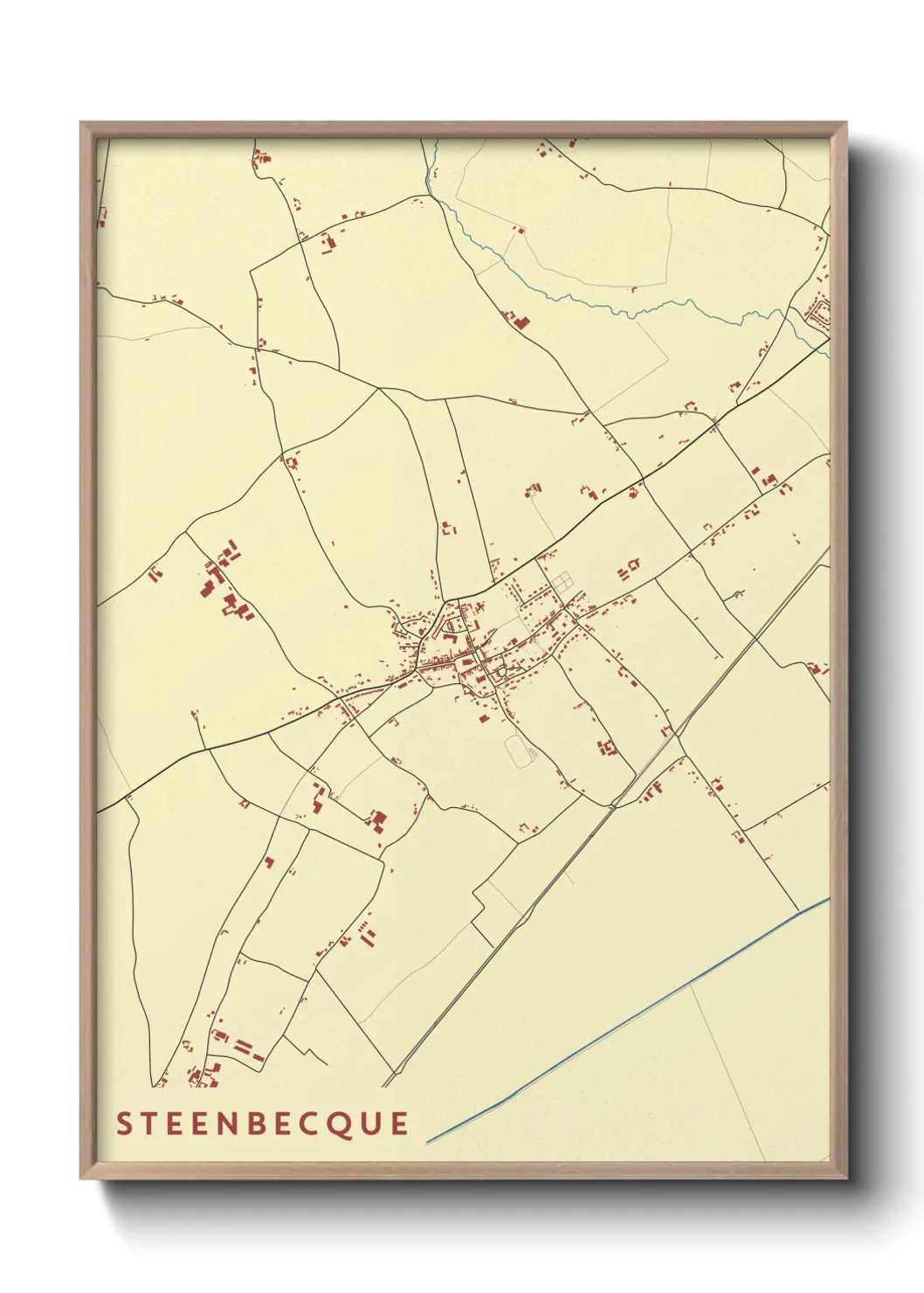 Une affiche de carte sur Steenbecque