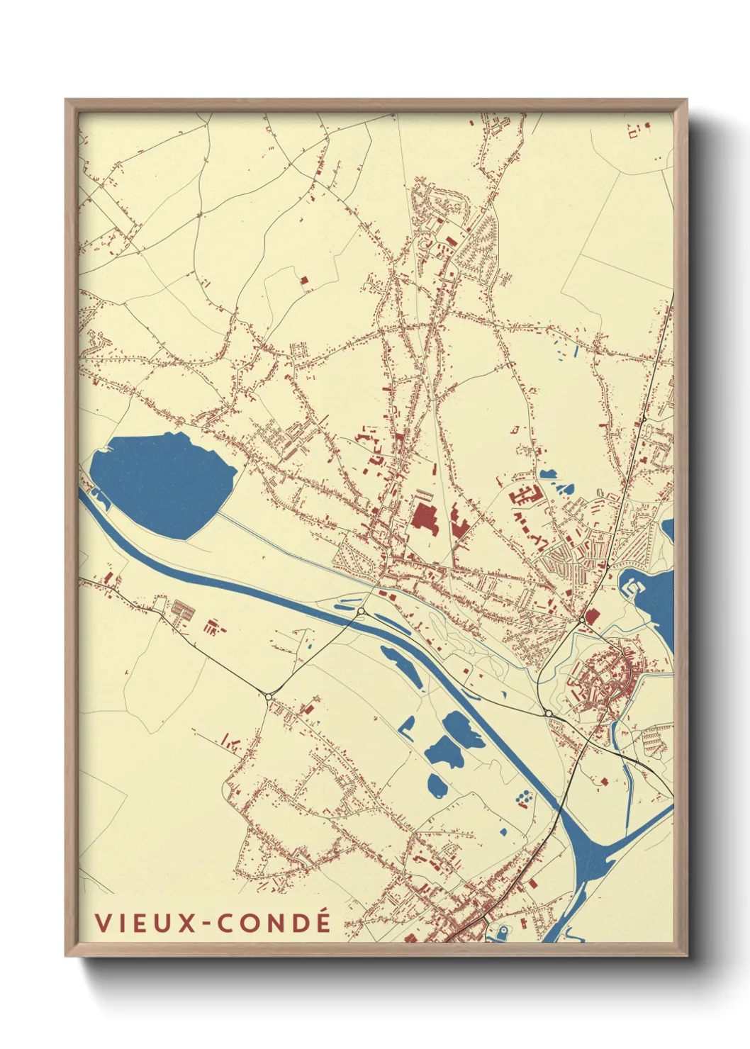 Une affiche de carte sur Vieux-Condé