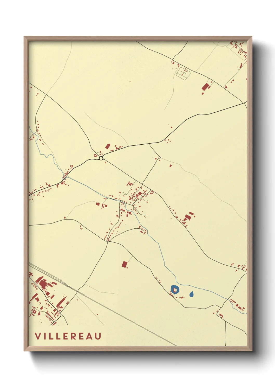 Une affiche de carte sur Villereau