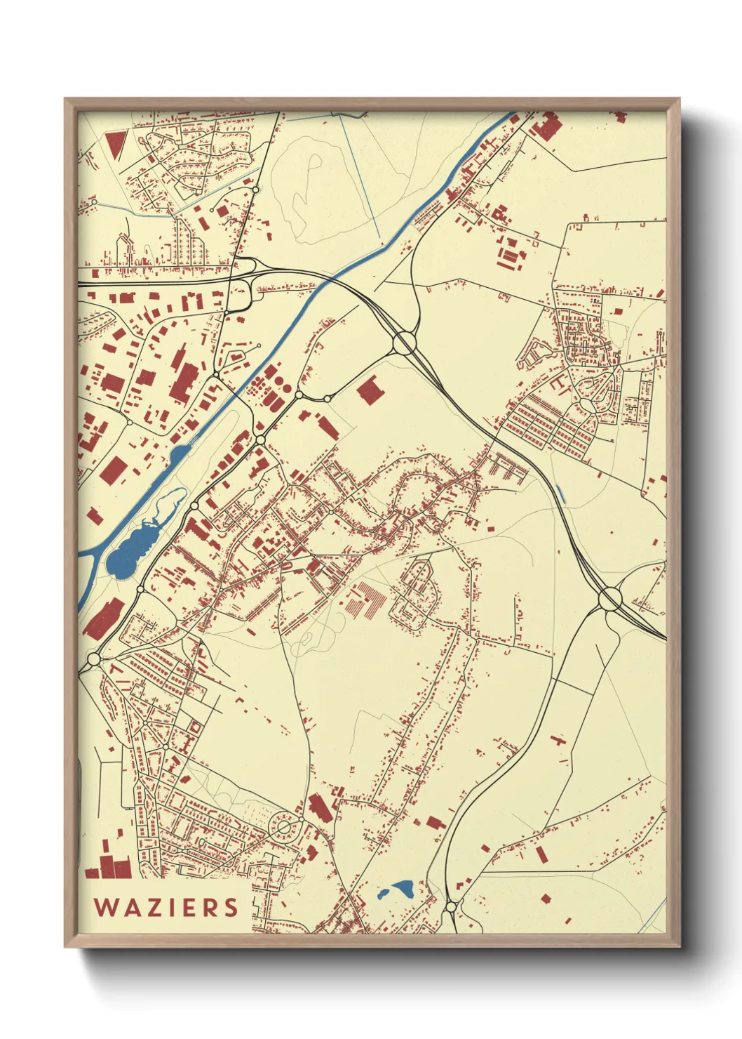 Une affiche de carte sur Waziers