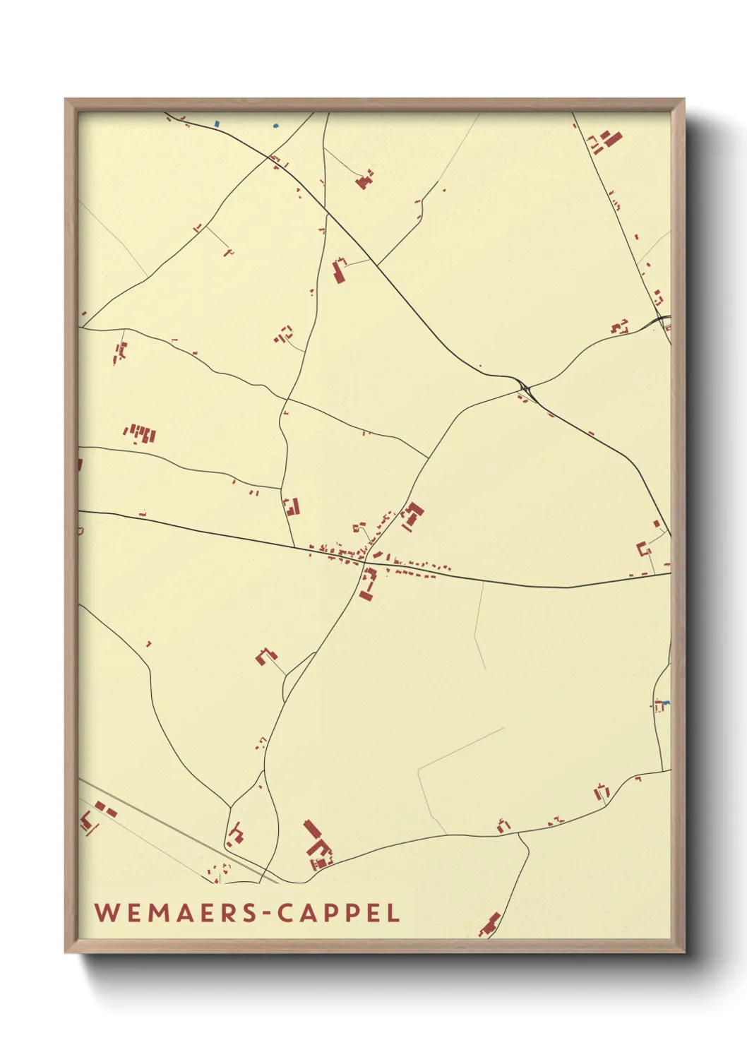 Une affiche de carte sur Wemaers-Cappel