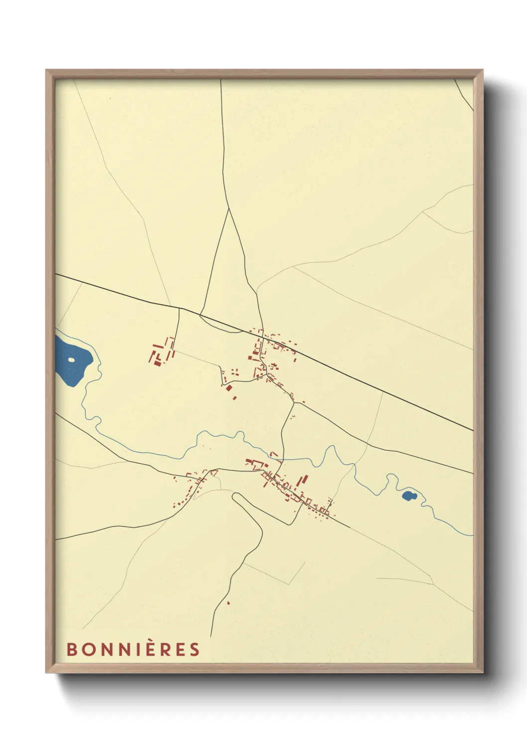 Une affiche de carte sur Bonnières