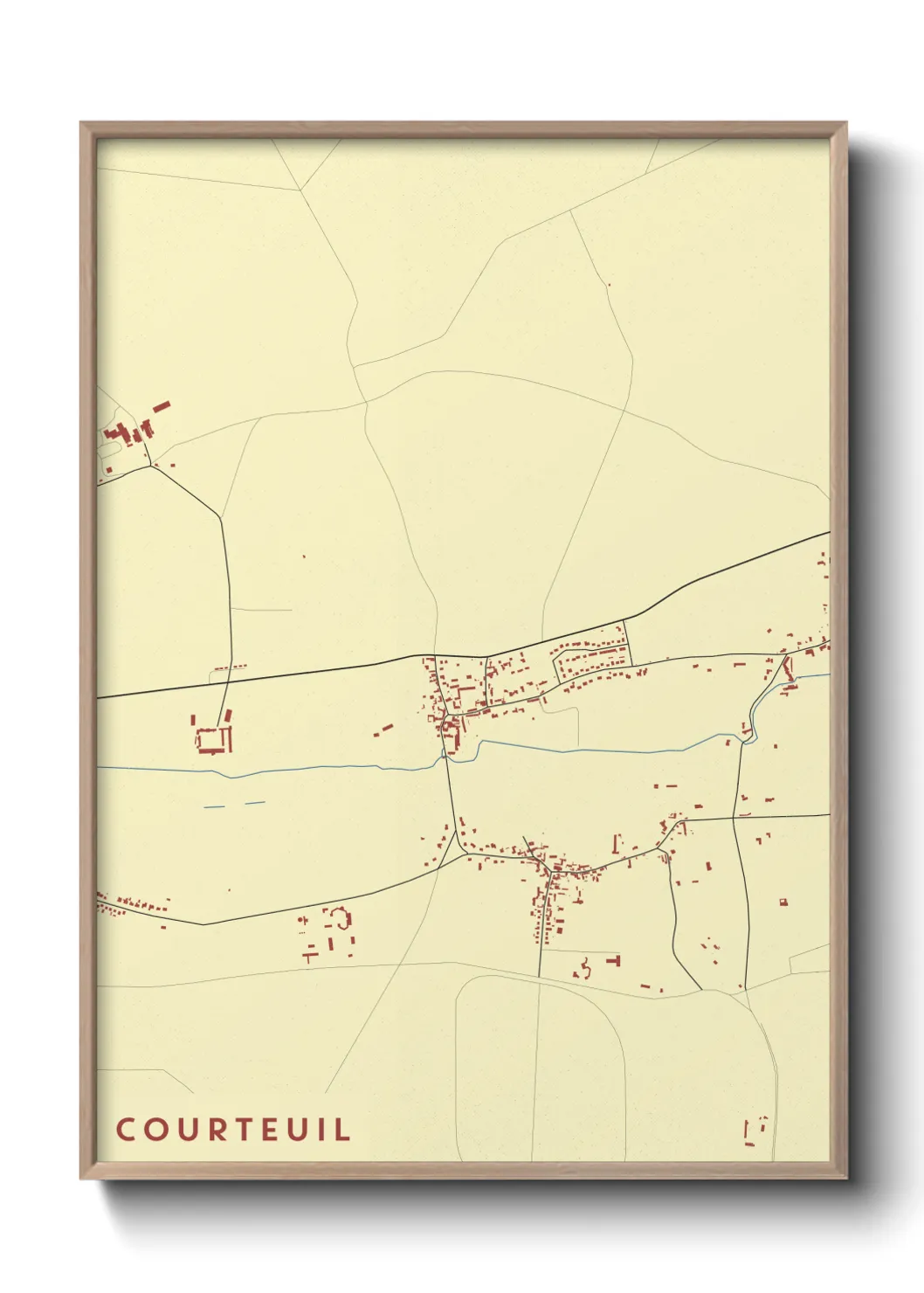 Une affiche de carte sur Courteuil