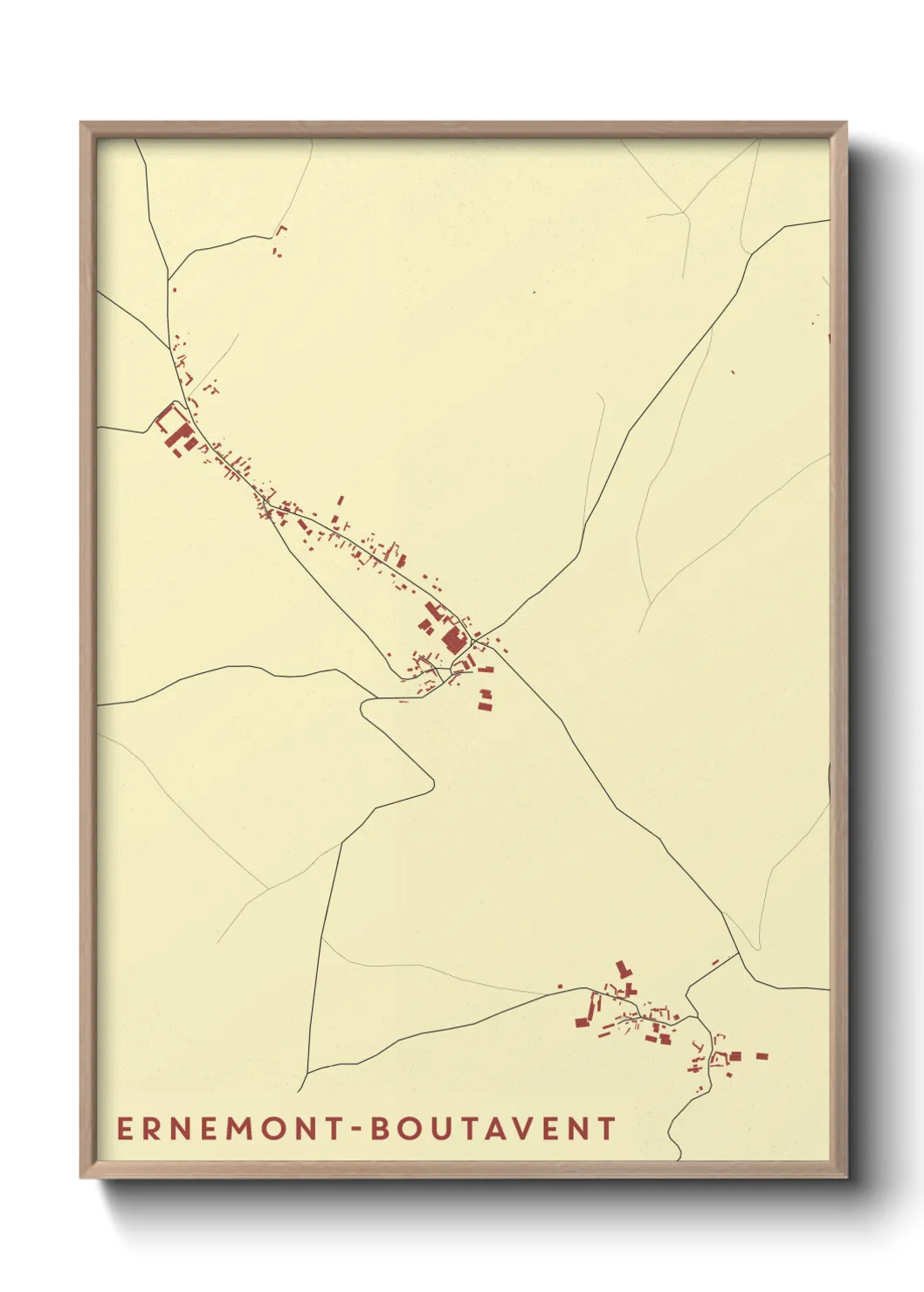 Une affiche de carte sur Ernemont-Boutavent