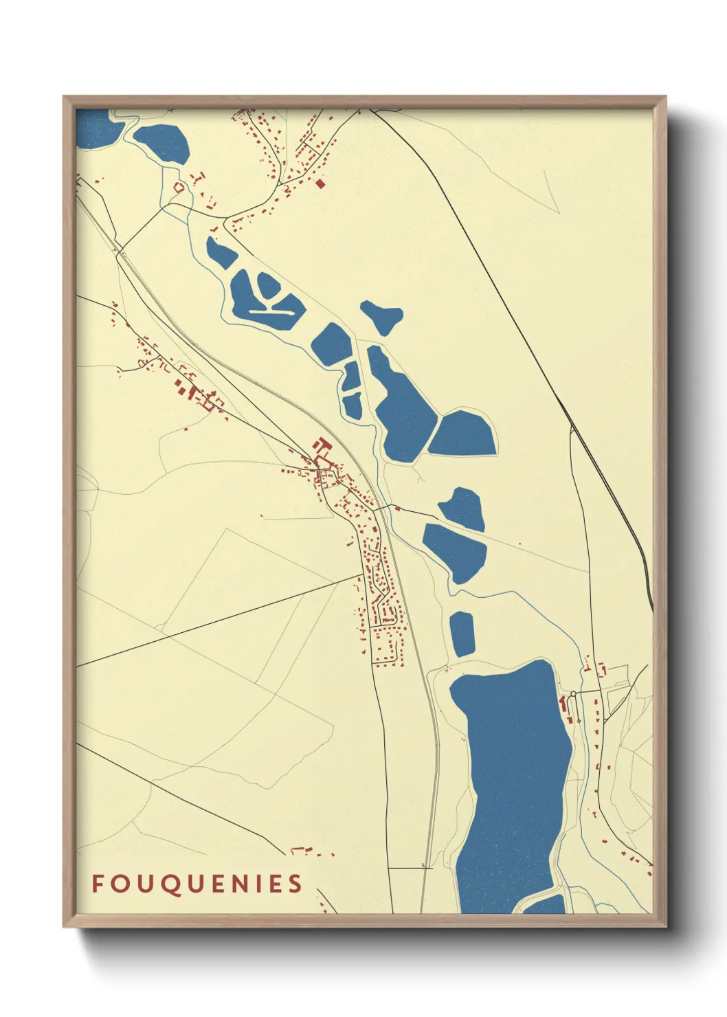 Une affiche de carte sur Fouquenies