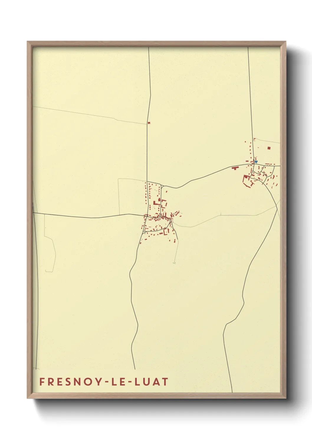 Une affiche de carte sur Fresnoy-le-Luat