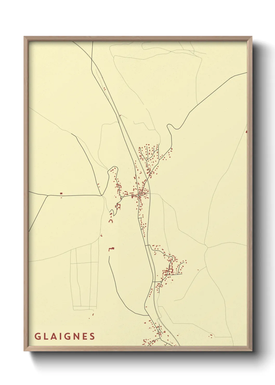 Une affiche de carte sur Glaignes