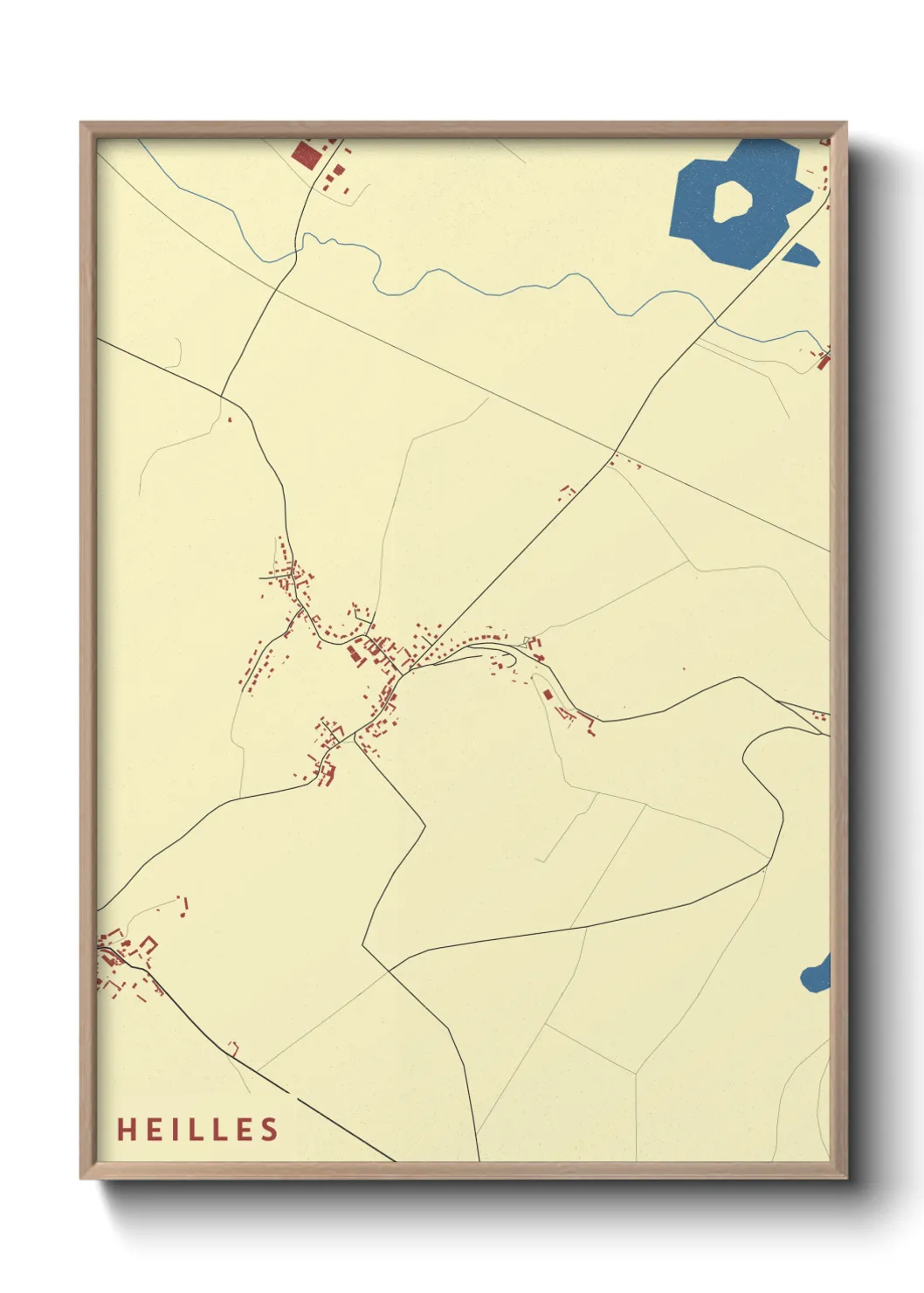 Une affiche de carte sur Heilles