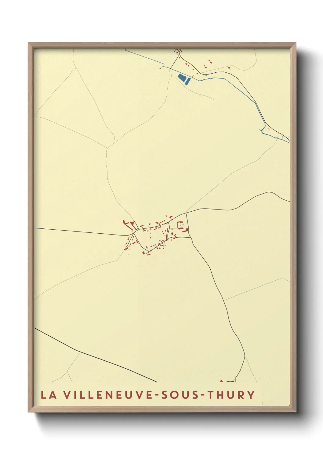 Une affiche de carte sur La Villeneuve-sous-Thury