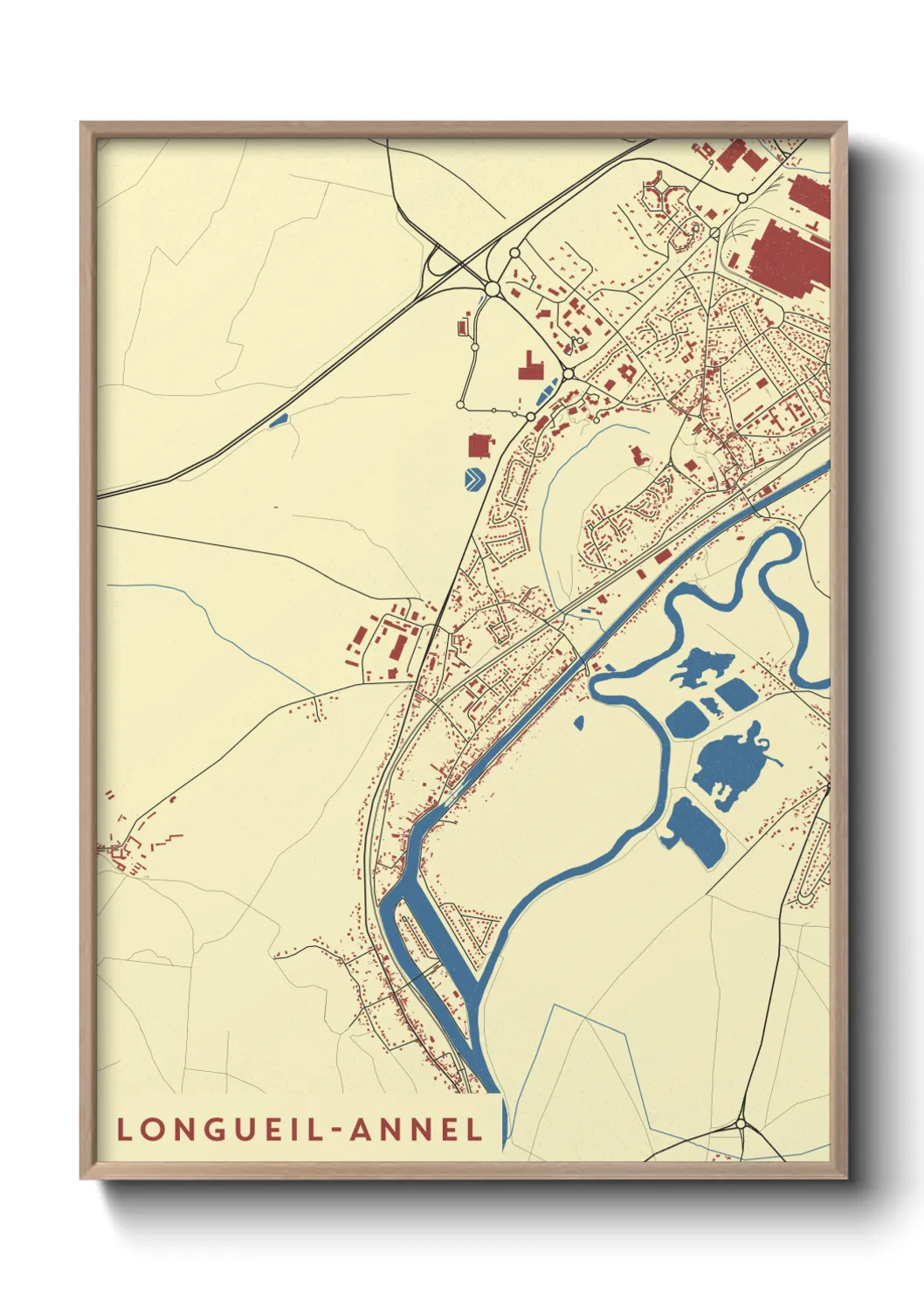 Une affiche de carte sur Longueil-Annel