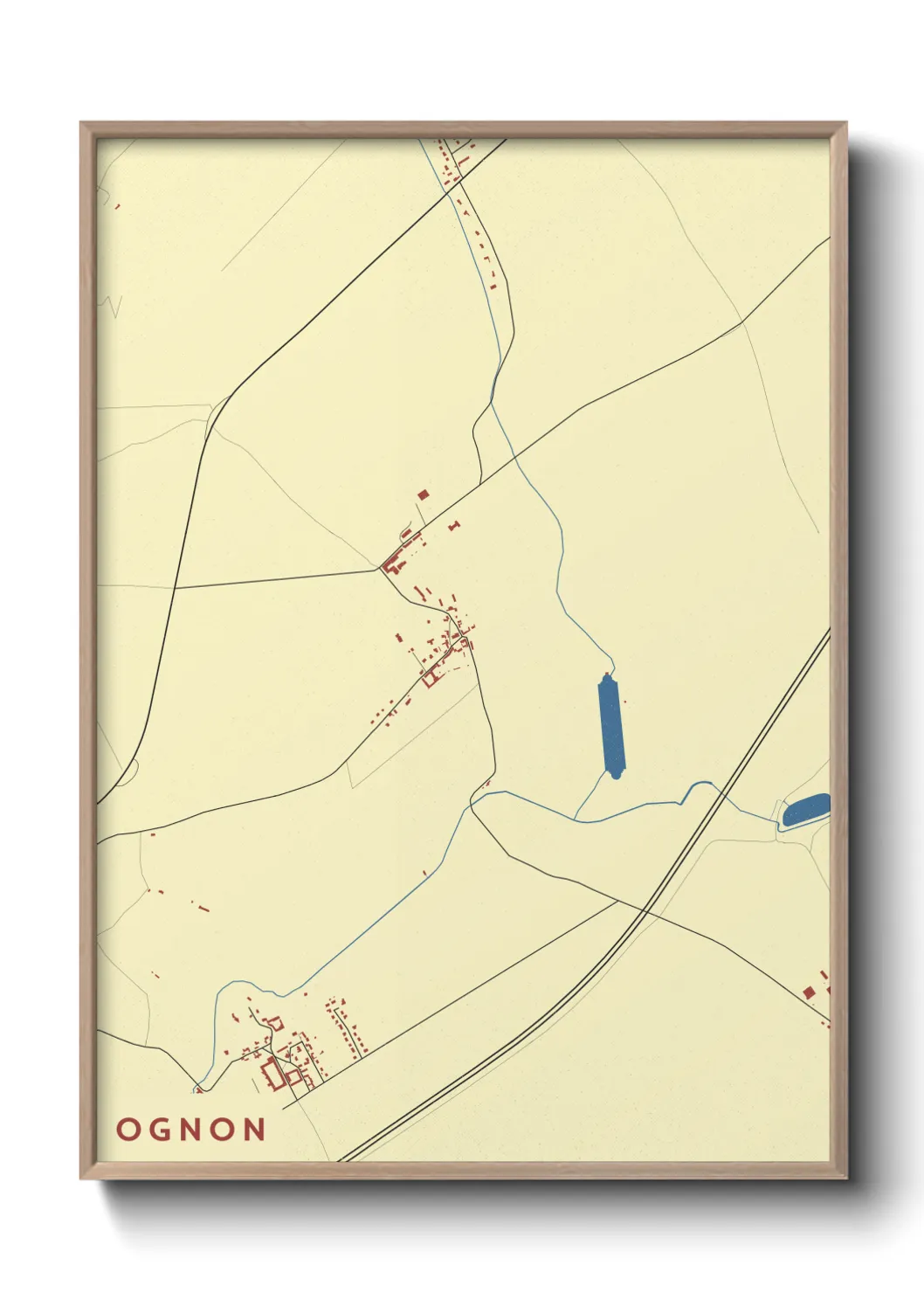 Une affiche de carte sur Ognon