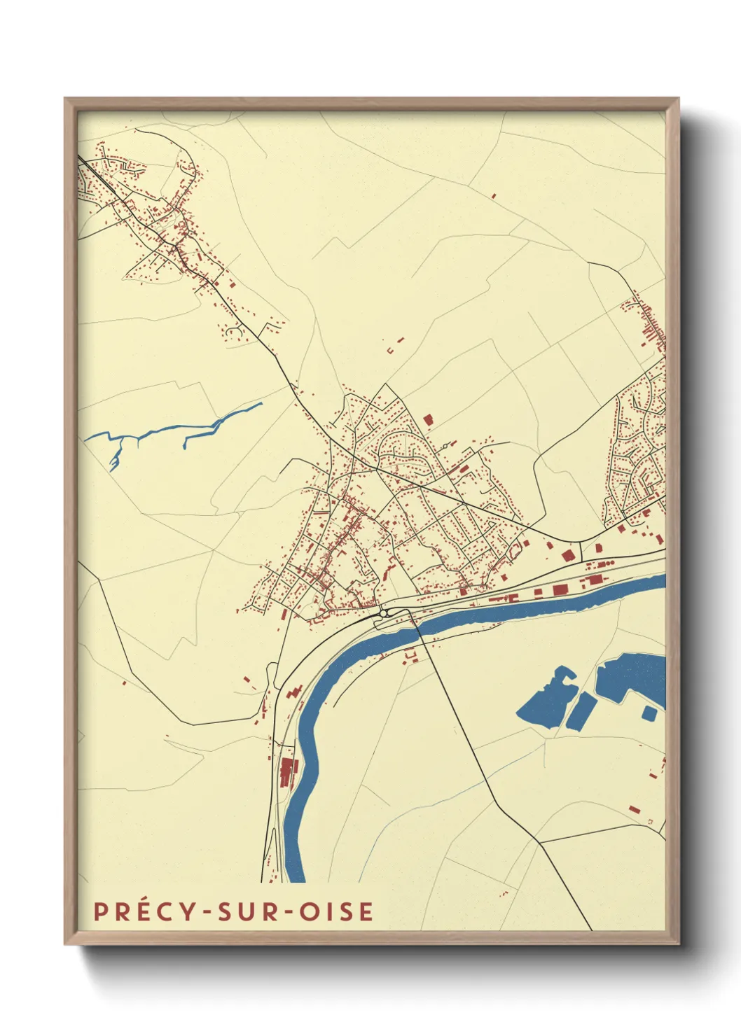 Une affiche de carte sur Précy-sur-Oise